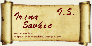 Irina Savkić vizit kartica